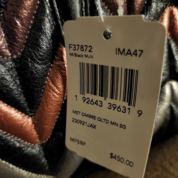 NWT Coach 2 Way Shoulder Bag Quilted Leather Black Multi Color F37872 - Picture 7 of 7